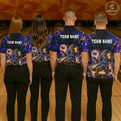Custom Wizard Bear Bowling Team Shirt for Men Bowling Jersey QZT1285