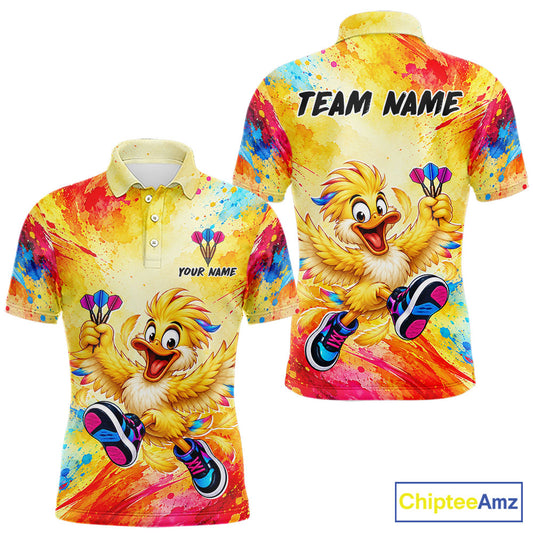 Custom Funny Duck Darts Shirt for Men Colorful Dart Team Jersey Dartboad Shirt DHT85