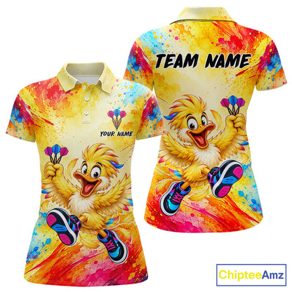Custom Funny Duck Darts Shirt for Women Colorful Dart Team Jersey Dartboad Shirt DHT85