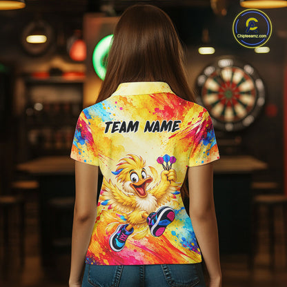 Custom Funny Duck Darts Shirt for Women Colorful Dart Team Jersey Dartboad Shirt DHT85