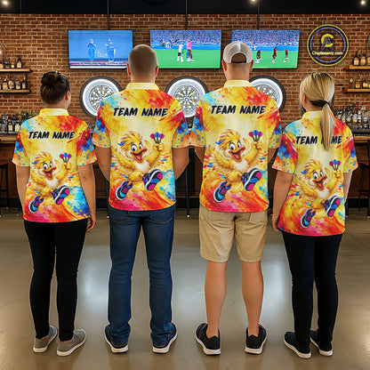 Custom Funny Duck Darts Shirt for Women Colorful Dart Team Jersey Dartboad Shirt DHT85