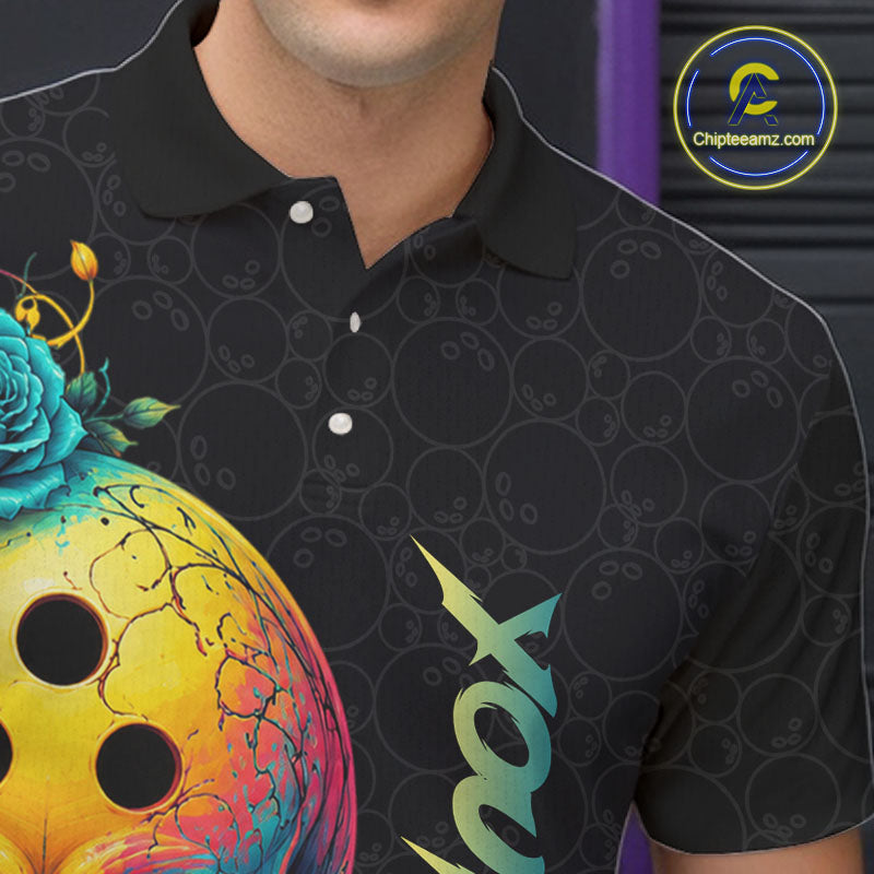 Funny Sugar Skull Bowling Shirt for Men Custom Bowling Jersey Polo & Quarter-Zip QZT1353