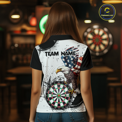 Custom American Eagle Dart Shirs for Women Patriotic Dartboard Shirt Gift Dart Jersey DHT4