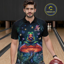 Load image into Gallery viewer, Custom Zen Frog Bowling Shirt for Men Meditation Style Bowling Jersey Polo &amp; 1/4-Zip QZT991