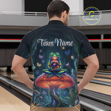 Load image into Gallery viewer, Custom Zen Frog Bowling Shirt for Men Meditation Style Bowling Jersey Polo &amp; 1/4-Zip QZT991