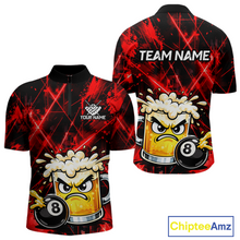 Load image into Gallery viewer, Custom Red Funny Beer Billiard Shirt for Men Billiard Jersey 8 Ball Pool Shirt Outfit BHT23