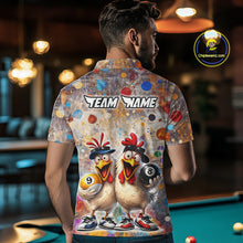 Load image into Gallery viewer, Custom Funny Chicken Billiard Shirt for Men Colorful 8 Ball &amp; 9 Ball Shirt Buddy Billiard Jersey BHT42