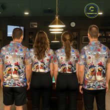 Load image into Gallery viewer, Custom Funny Chicken Billiard Shirt for Men Colorful 8 Ball &amp; 9 Ball Shirt Buddy Billiard Jersey BHT42