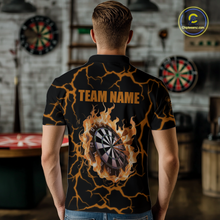 Load image into Gallery viewer, Custom Orange Flame Dart Shirt for Men Dart Jersey for Team Dart Gift Polo &amp; 1/4 Zip DHT7
