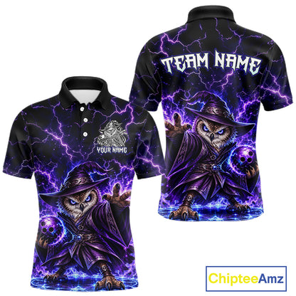 Custom Bowling Wizard Owl Bowling Shirt for Men Lightning Thunder Bowling Jersey QZT1296