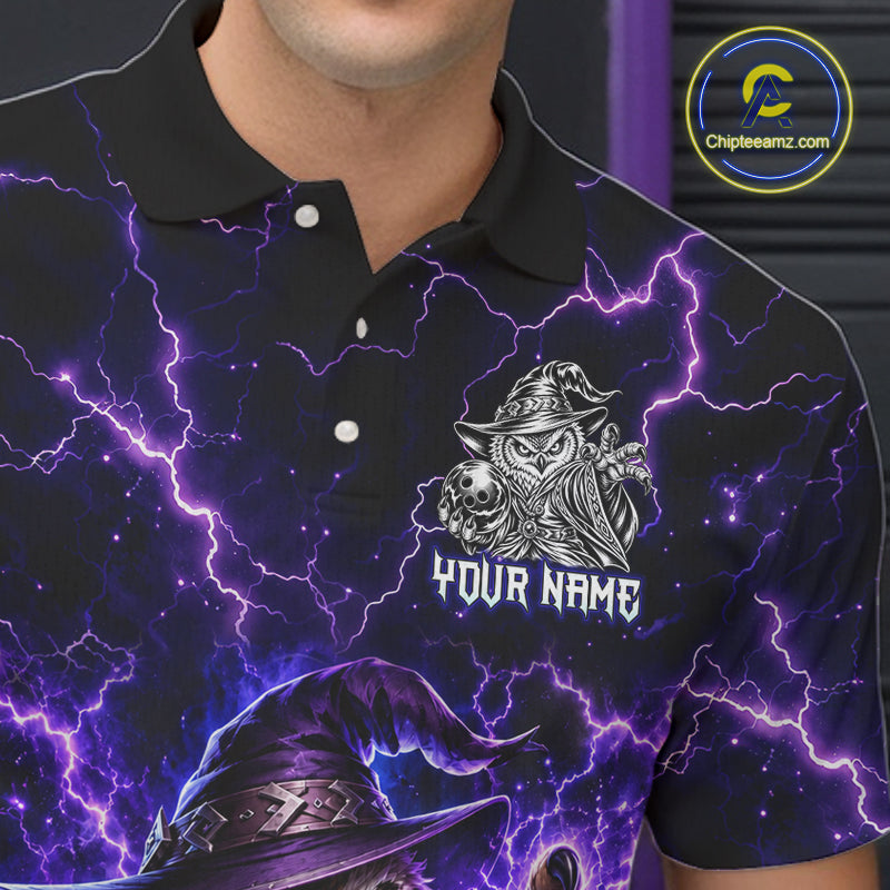 Custom Bowling Wizard Owl Bowling Shirt for Men Lightning Thunder Bowling Jersey QZT1296
