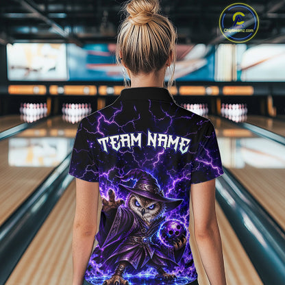 Custom Bowling Wizard Owl Bowling Shirt for Women Lightning Thunder Bowling Jersey QZT1296