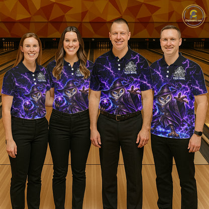 Custom Bowling Wizard Owl Bowling Shirt for Women Lightning Thunder Bowling Jersey QZT1296