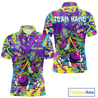 Custom Funny Alligator Bowling Shirt for Men Graffiti Bowling Jersey QZT1297