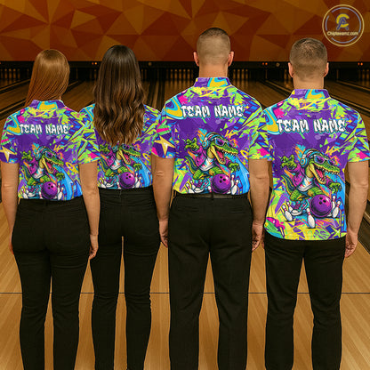 Custom Funny Alligator Bowling Shirt for Men Graffiti Bowling Jersey QZT1297