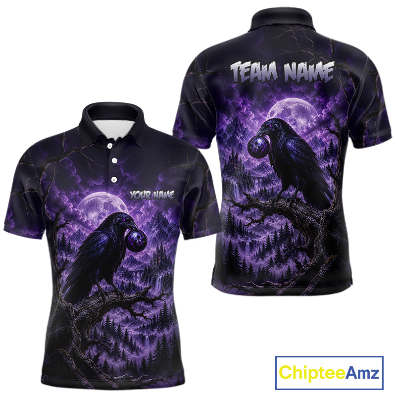 Custom Midnight Raven Bowling Shirt Bowling Team Jersey for Men QZT1299