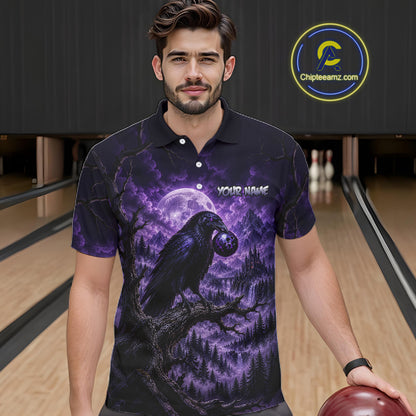 Custom Midnight Raven Bowling Shirt Bowling Team Jersey for Men QZT1299