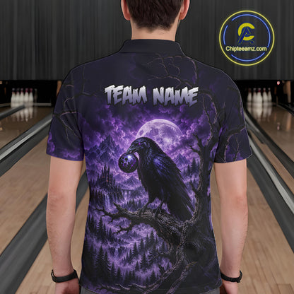 Custom Midnight Raven Bowling Shirt Bowling Team Jersey for Men QZT1299