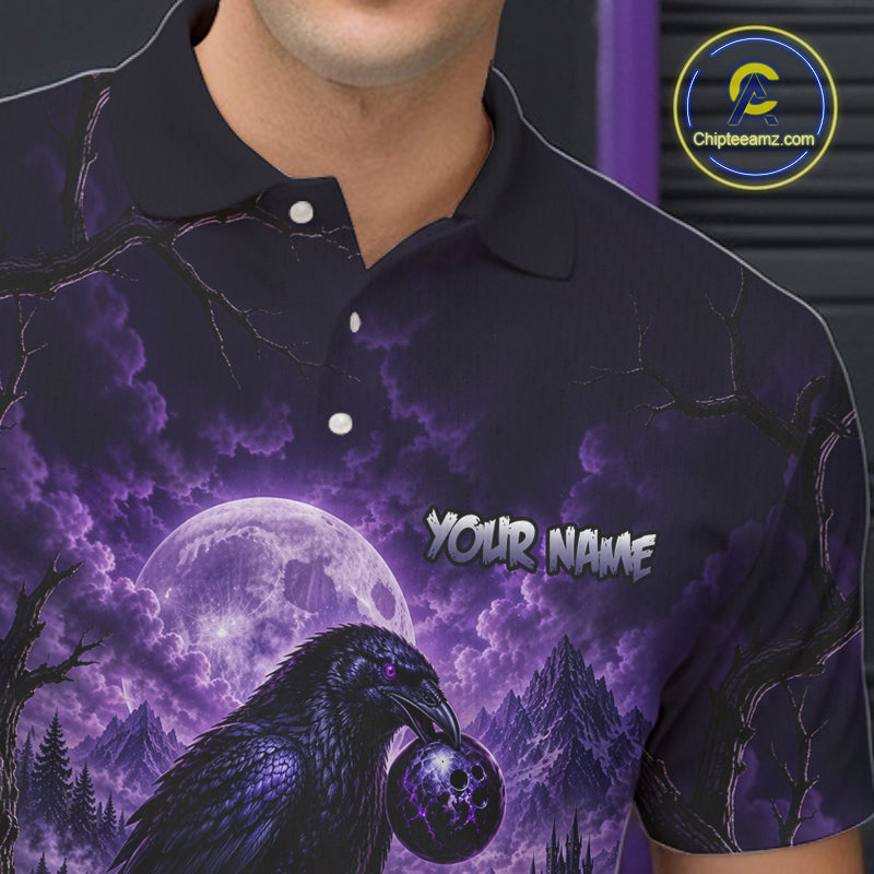 Custom Midnight Raven Bowling Shirt Bowling Team Jersey for Men QZT1299