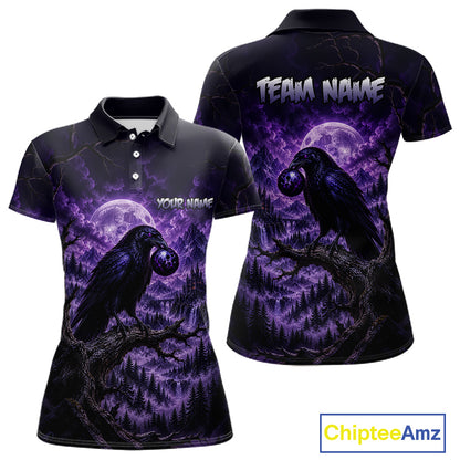 Custom Midnight Raven Bowling Shirt Bowling Team Jersey for Women QZT1299
