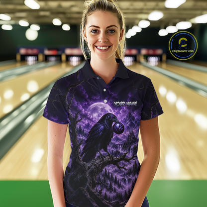 Custom Midnight Raven Bowling Shirt Bowling Team Jersey for Women QZT1299