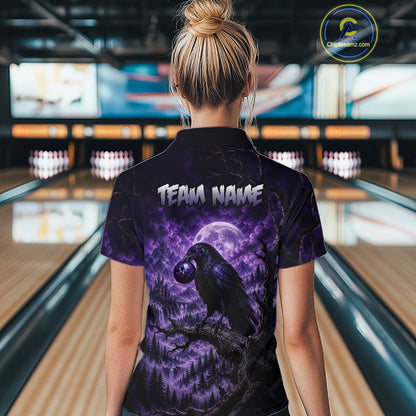 Custom Midnight Raven Bowling Shirt Bowling Team Jersey for Women QZT1299