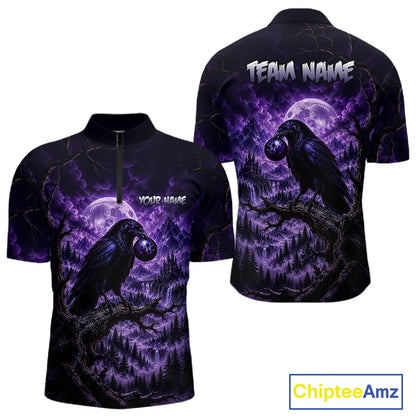Custom Midnight Raven Bowling Shirt Bowling Team Jersey for Men QZT1299