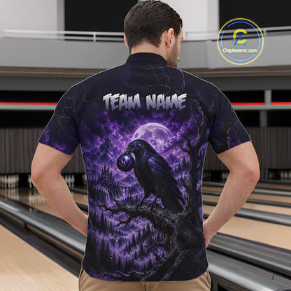 Custom Midnight Raven Bowling Shirt Bowling Team Jersey for Men QZT1299