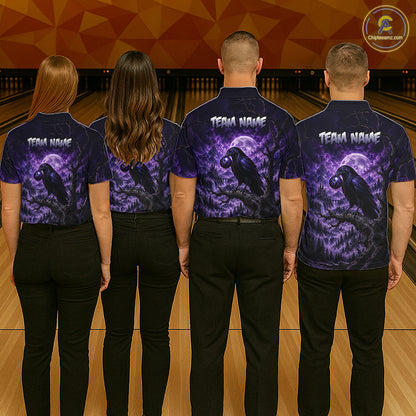 Custom Midnight Raven Bowling Shirt Bowling Team Jersey for Women QZT1299