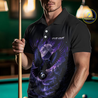 Custom Midnight Raven 8 Ball Billiard Shirts Team Pool Jersey for Men BHT130
