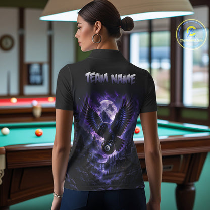 Custom Midnight Raven 8 Ball Billiard Shirts Team Pool Jersey for Women BHT130