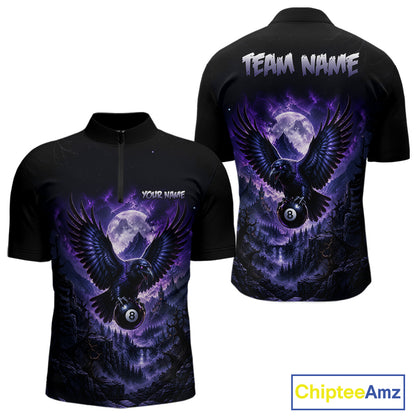 Custom Midnight Raven 8 Ball Billiard Shirts Team Pool Jersey for Men BHT130