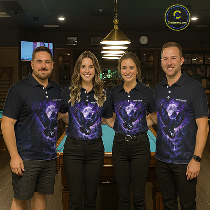 Custom Midnight Raven 8 Ball Billiard Shirts Team Pool Jersey for Women BHT130