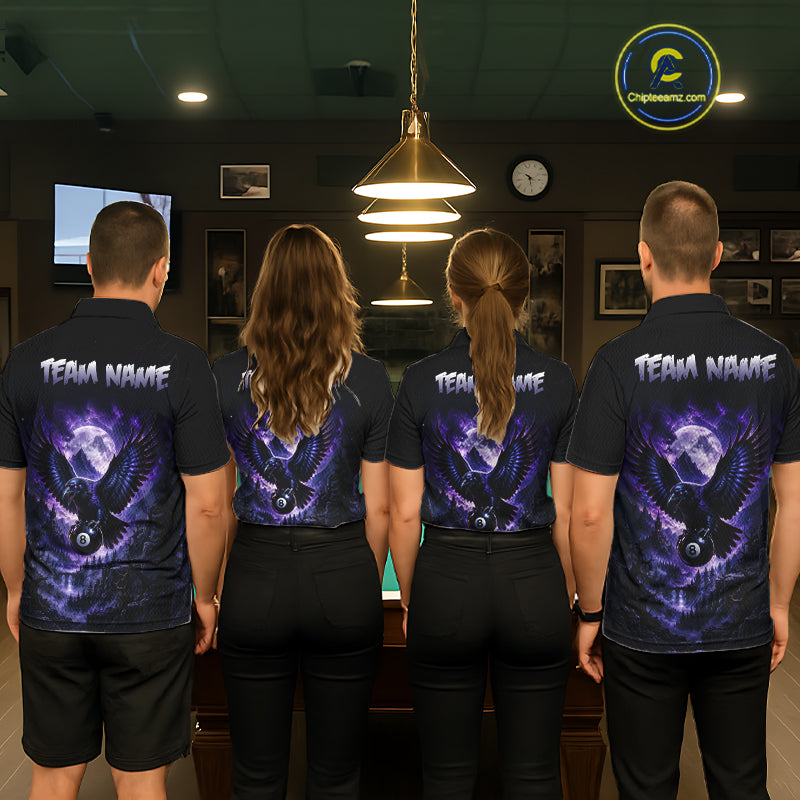 Custom Midnight Raven 8 Ball Billiard Shirts Team Pool Jersey for Women BHT130