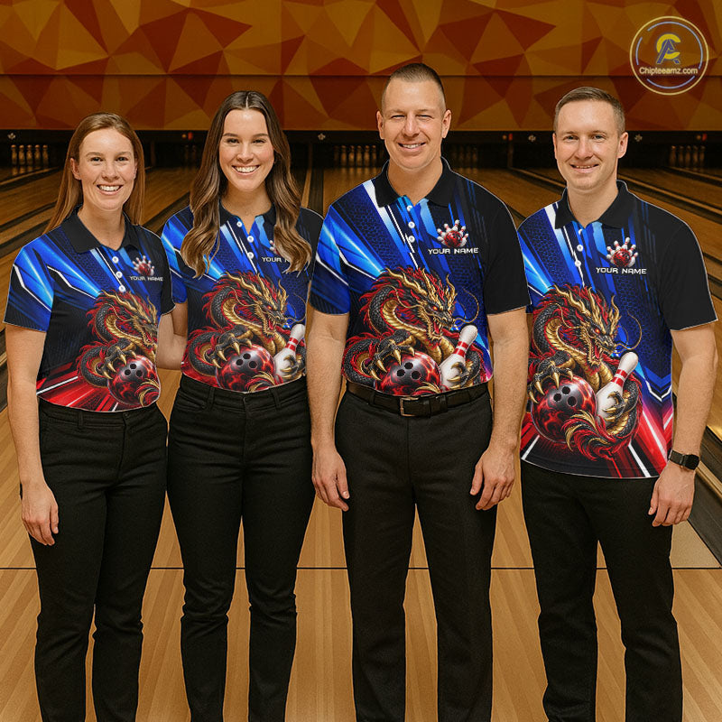Custom Dragon Bowling Shirt for Women Bowling Team Jersey Polo & 1/4-Zip QZT1370