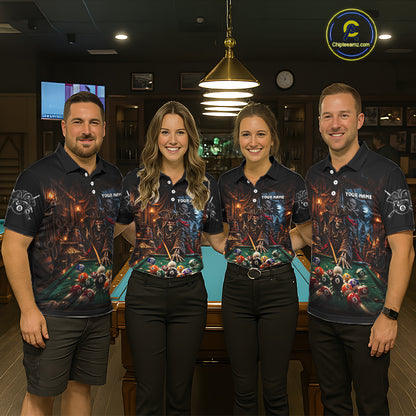 Custom Grim Reaper 8 Ball Billiard Shirts Pirate Billiard Pool Jersey for Women BHT131