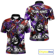 Load image into Gallery viewer, Red and purpel polo shirt with a cartoon character and 'Team Name' text, featuring the brand 'Chiptee Amz'.