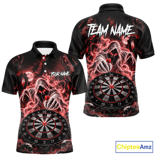 Custom Red Grim Reaper Dart Shirt Ghost Dartboard Dart Team Jersey for Men DHT77