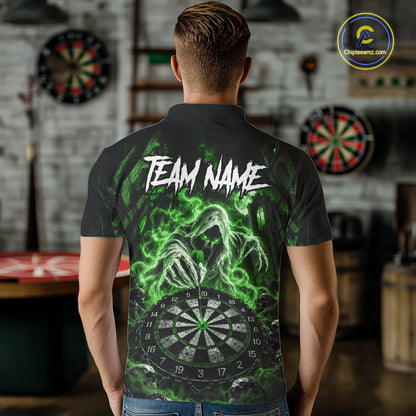 Custom Green Grim Reaper Dart Shirt Ghost Dartboard Dart Team Jersey for Men DHT77
