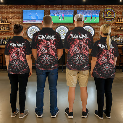 Custom Red Grim Reaper Dart Shirt Ghost Dartboard Dart Team Jersey for Men DHT77