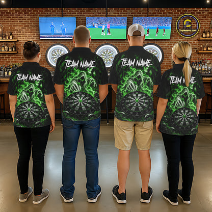 Custom Green Grim Reaper Dart Shirt Ghost Dartboard Dart Team Jersey for Men DHT77