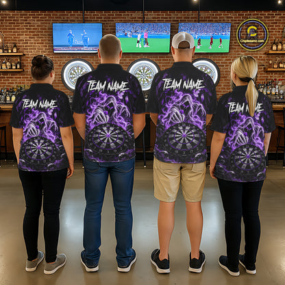 Custom Purple Grim Reaper Dart Shirt Ghost Dartboard Dart Team Jersey for Men DHT77