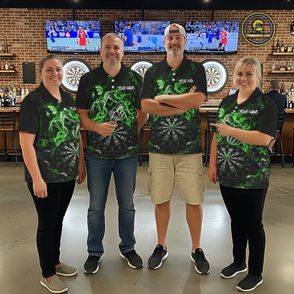Custom Green Grim Reaper Dart Shirt Ghost Dartboard Dart Team Jersey for Men DHT77