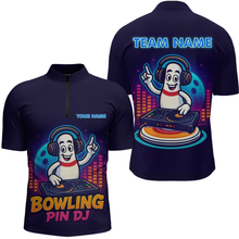 Load image into Gallery viewer, Funny Bowling Pins Music Shirt Custom Neon Bowling Jersey for Men Polo &amp; 1/4 Zip Bowling Gift QZT790
