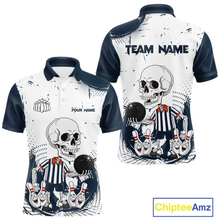 Load image into Gallery viewer, Skeleton Bowling Team Shirt for Men Personalized Funny Bowling Team Jersey Polo &amp; 1/4-Zip QZT818