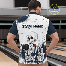 Load image into Gallery viewer, Skeleton Bowling Team Shirt for Men Personalized Funny Bowling Team Jersey Polo &amp; 1/4-Zip QZT818