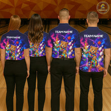 Load image into Gallery viewer, Colorful Autism Bear Bowling Shirt Custom Bowling Jersey League for Women Polo &amp; 1/4-Zip QZT1052