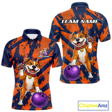 Load image into Gallery viewer, Custom Pitbull Bowling Shirt for Men Bowling Team Jersey Polo &amp; Quarter-Zip QZT1002