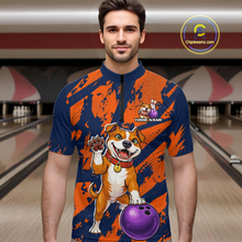 Load image into Gallery viewer, Custom Pitbull Bowling Shirt for Men Bowling Team Jersey Polo &amp; Quarter-Zip QZT1002