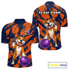 Load image into Gallery viewer, Custom Pitbull Bowling Shirt for Men Bowling Team Jersey Polo &amp; Quarter-Zip QZT1002